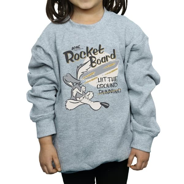 Looney Tunes Girls Wile E Coyote Rocket Board Sweatshirt