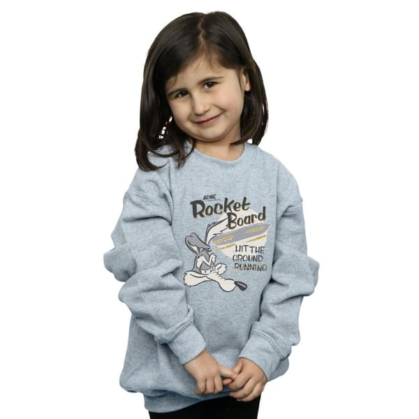 Looney Tunes Girls Wile E Coyote Rocket Board Sweatshirt