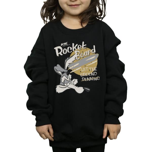 Looney Tunes Girls Wile E Coyote Rocket Board Sweatshirt