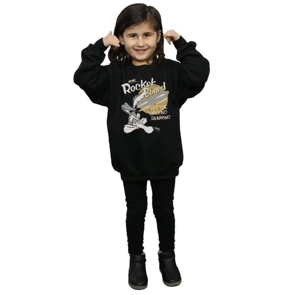 Looney Tunes Girls Wile E Coyote Rocket Board Sweatshirt