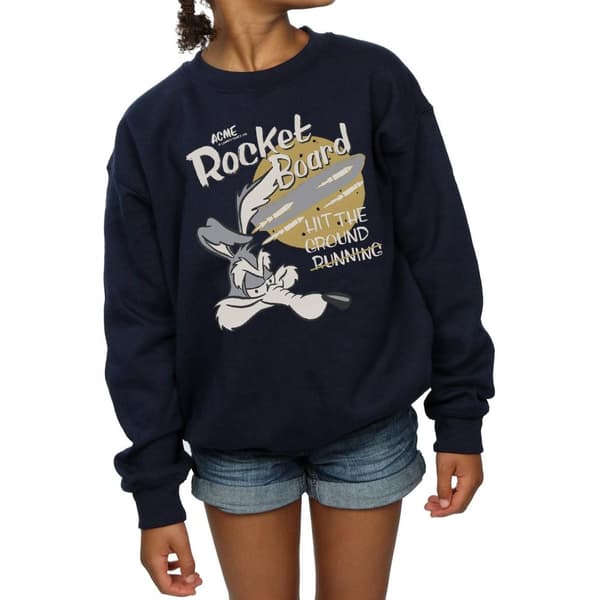 Looney Tunes Girls Wile E Coyote Rocket Board Sweatshirt