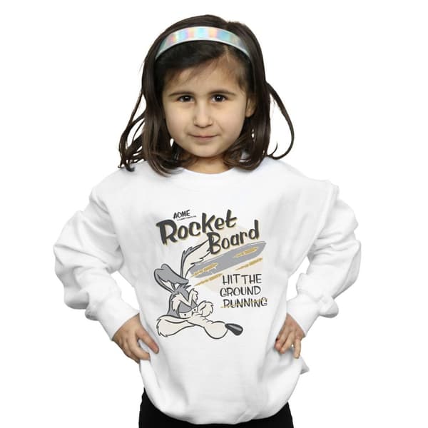 Looney Tunes Girls Wile E Coyote Rocket Board Sweatshirt