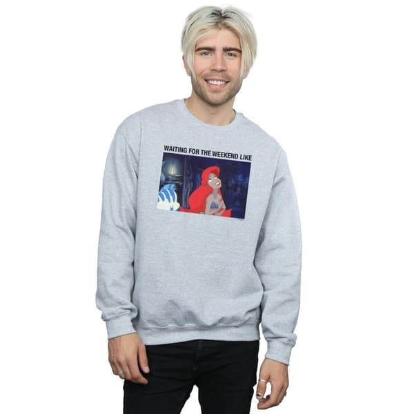 Disney Mens The Little Mermaid Waiting For The Weekend Sweatshirt