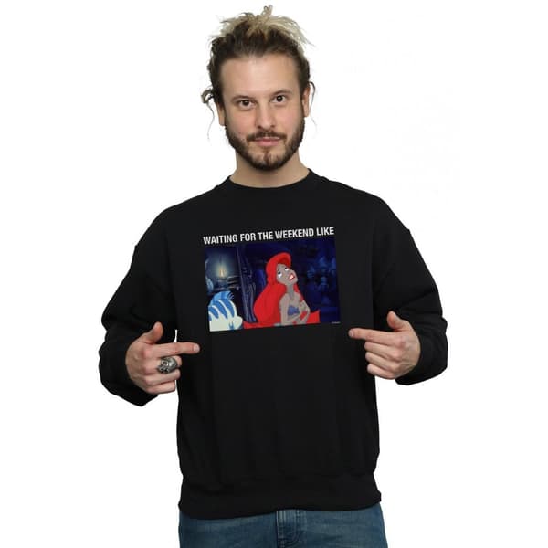 Disney Mens The Little Mermaid Waiting For The Weekend Sweatshirt