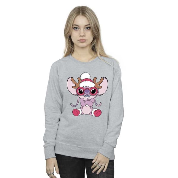 Disney Womens/Ladies Lilo & Stitch Angel Reindeer Sweatshirt