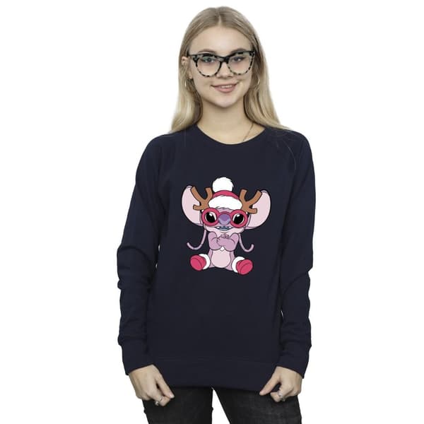 Disney Womens/Ladies Lilo & Stitch Angel Reindeer Sweatshirt