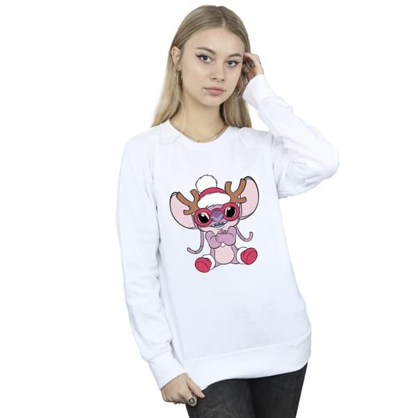Disney Womens/Ladies Lilo & Stitch Angel Reindeer Sweatshirt