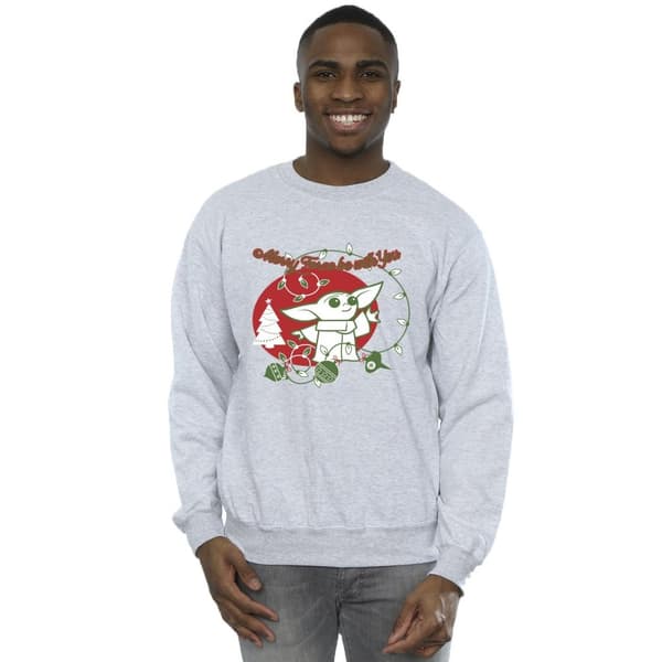 Star Wars The Mandalorian Mens Baby Yoda Force Be With You Sweatshirt