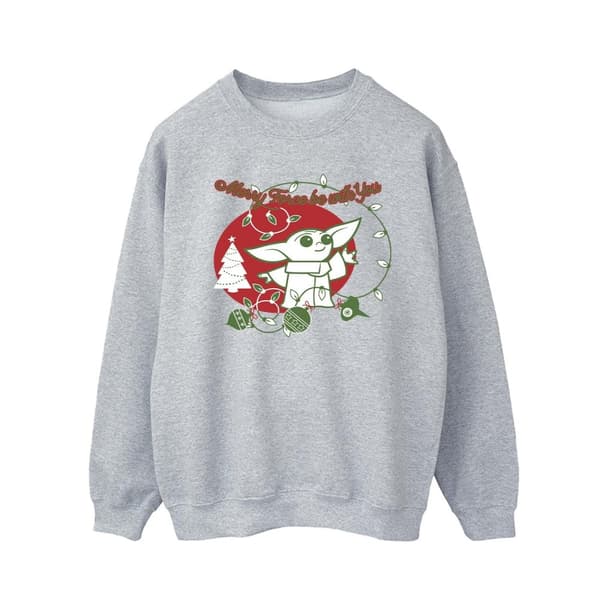 Star Wars The Mandalorian Mens Baby Yoda Force Be With You Sweatshirt