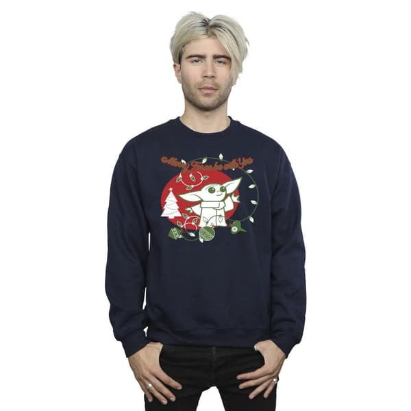 Star Wars The Mandalorian Mens Baby Yoda Force Be With You Sweatshirt