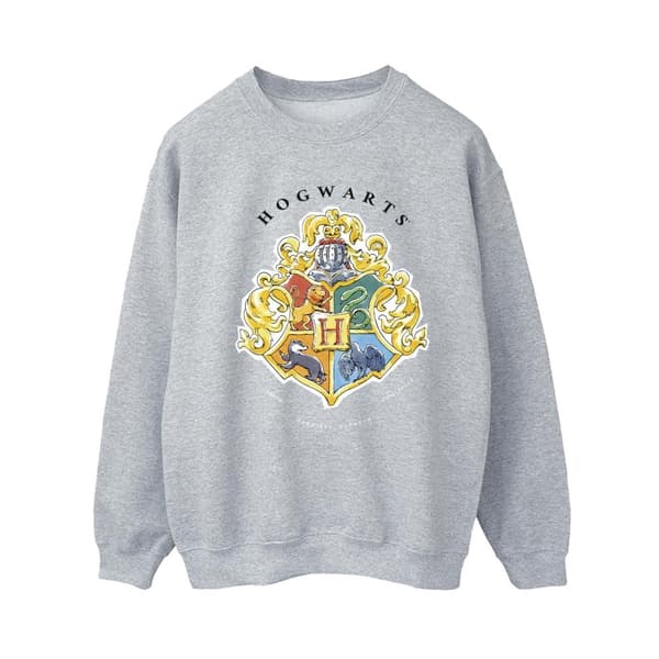 Harry Potter Womens/Ladies Hogwarts School Emblem Sweatshirt Sports Grey L