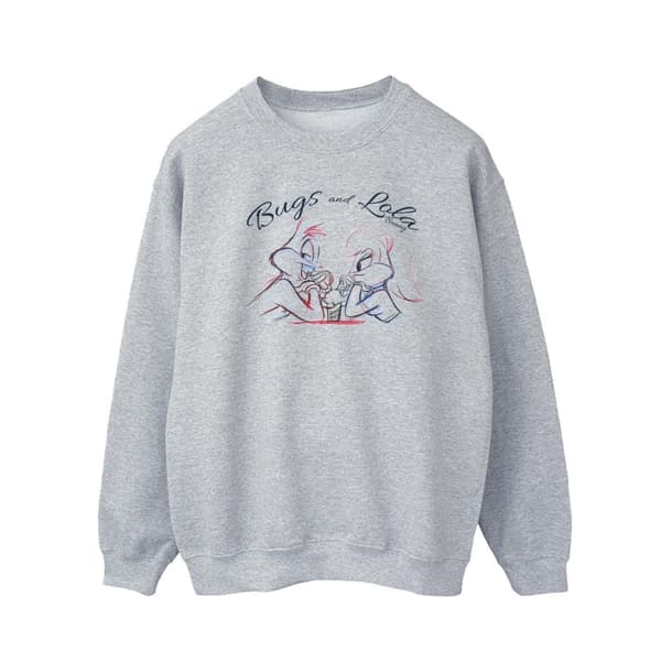 Looney Tunes Mens Bugs And Lola Sketch Sweatshirt