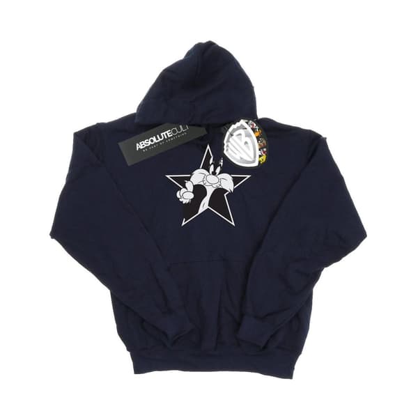 Looney Tunes Mens Sylvester Mono Star Hoodie