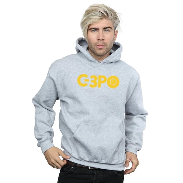 Star Wars Mens The Rise Of Skywalker C-3PO Text Logo Hoodie