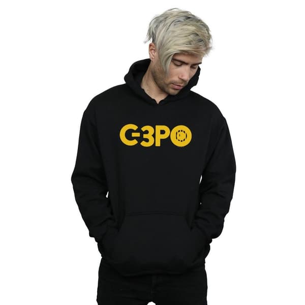 Star Wars Mens The Rise Of Skywalker C-3PO Text Logo Hoodie