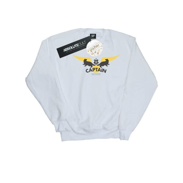Harry Potter Boys Hufflepuff Captain Sweatshirt White 5-6 Years