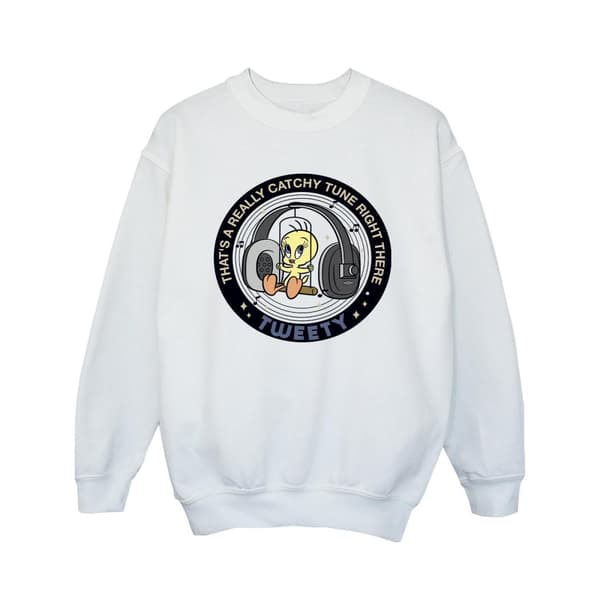 Looney Tunes Sweatshirt Tweety Catchy Tune för flickor White 9 11 Looney Tunes Sweatshirt Tweety Catchy Tune för flickor White 9 11