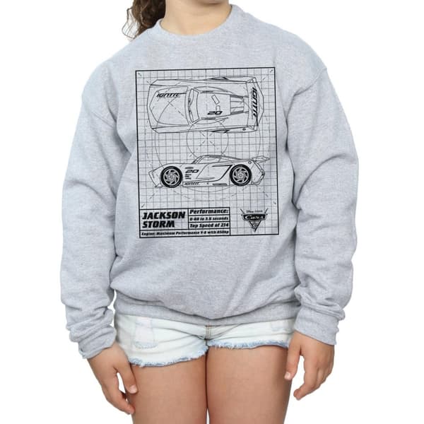 Disney Girls Cars Jackson Storm Blueprint Sweatshirt