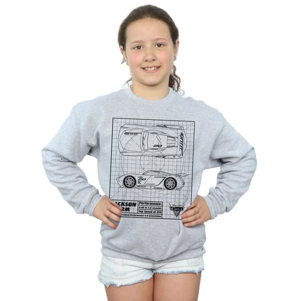 Disney Girls Cars Jackson Storm Blueprint Sweatshirt