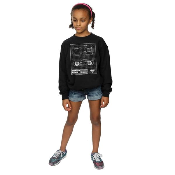 Disney Girls Cars Jackson Storm Blueprint Sweatshirt