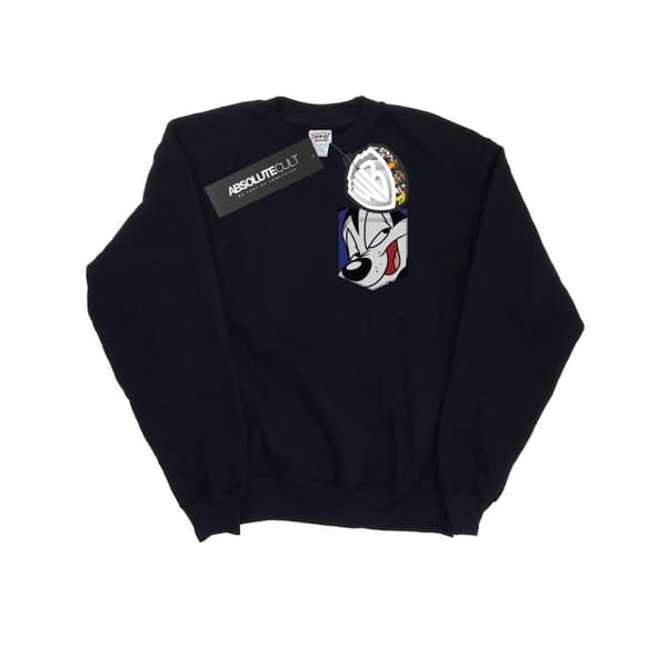 Looney Tunes Dam/Tjej Pepe Le Pew Face Sweatshirt med fuskficka