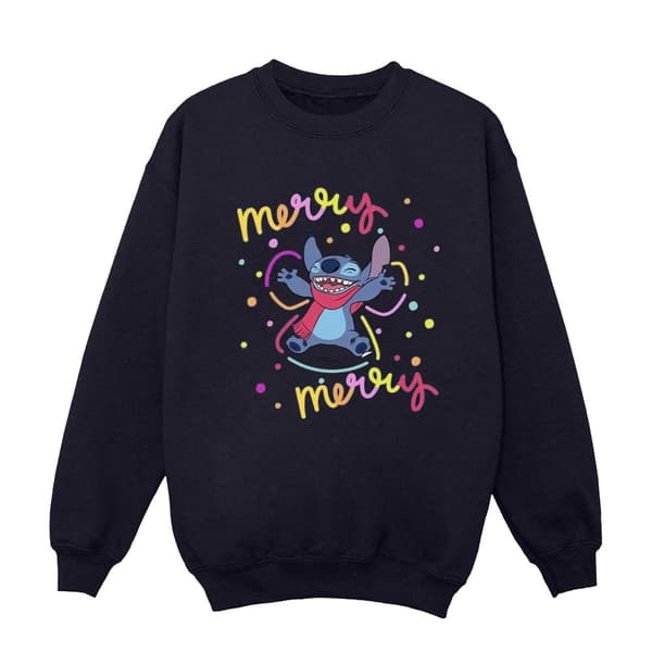 Disney Womens/Ladies Lilo & Stitch Merry Rainbow Sweatshirt
