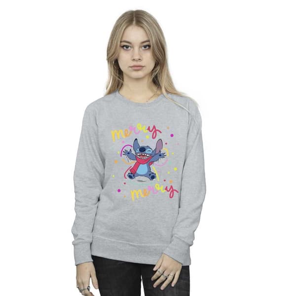 Disney Womens/Ladies Lilo & Stitch Merry Rainbow Sweatshirt