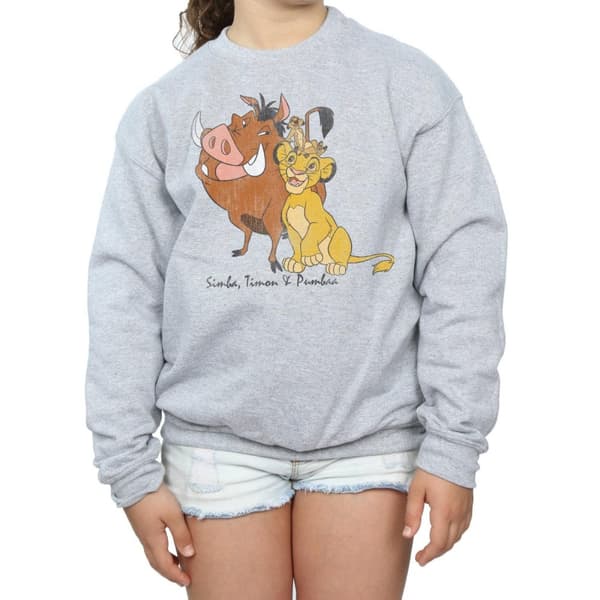 Disney Lejonkungen Classic Simba, Timon och Pumbaa Sweatshirt för flickor