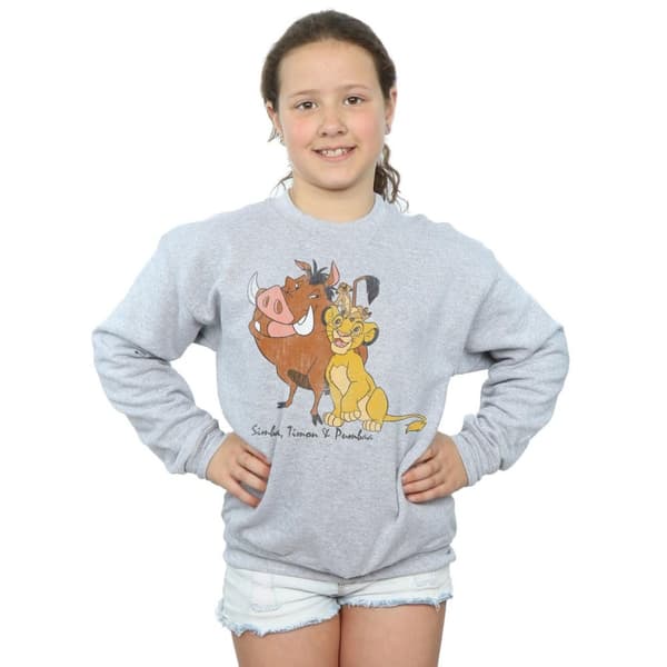 Disney Lejonkungen Classic Simba, Timon och Pumbaa Sweatshirt för flickor