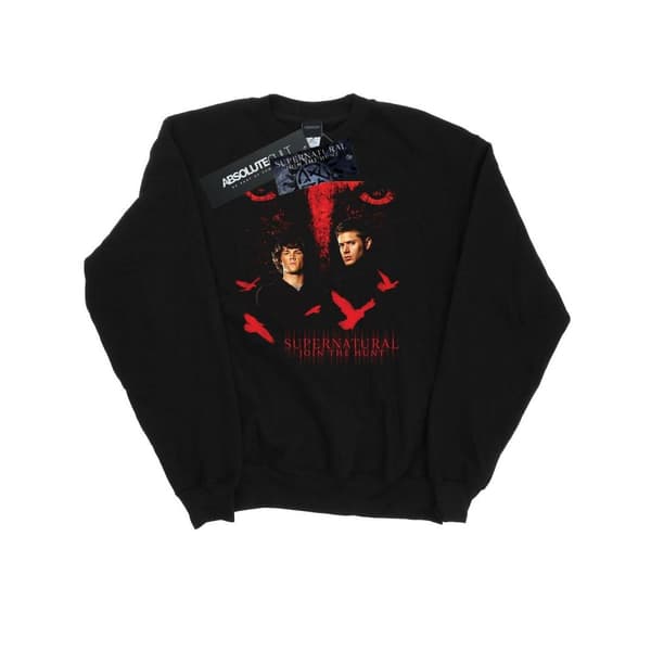 Supernatural Mens Crow Eyes Sweatshirt Black M