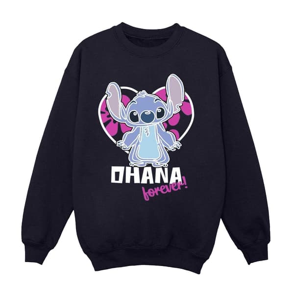 Disney Girls Lilo And Stitch Ohana Forever Heart Sweatshirt