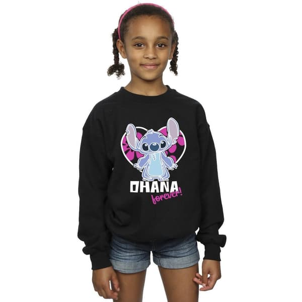 Disney Girls Lilo And Stitch Ohana Forever Heart Sweatshirt
