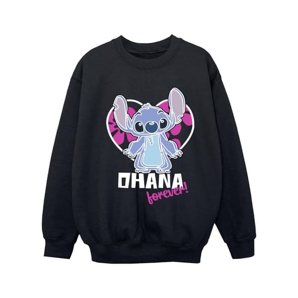 Disney Girls Lilo And Stitch Ohana Forever Heart Sweatshirt