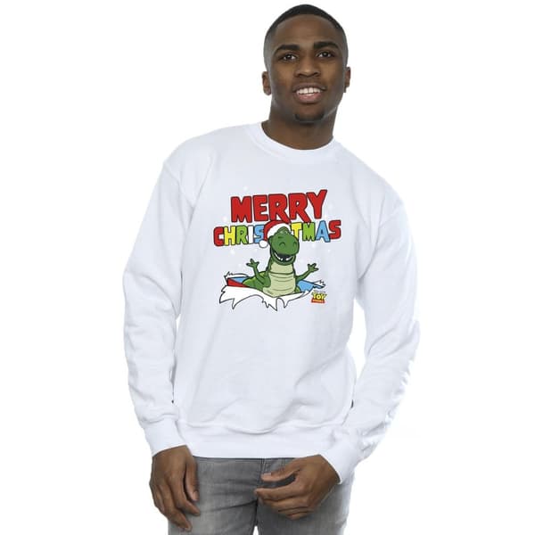 Disney Mens Toy Story Rex Christmas Burst Sweatshirt