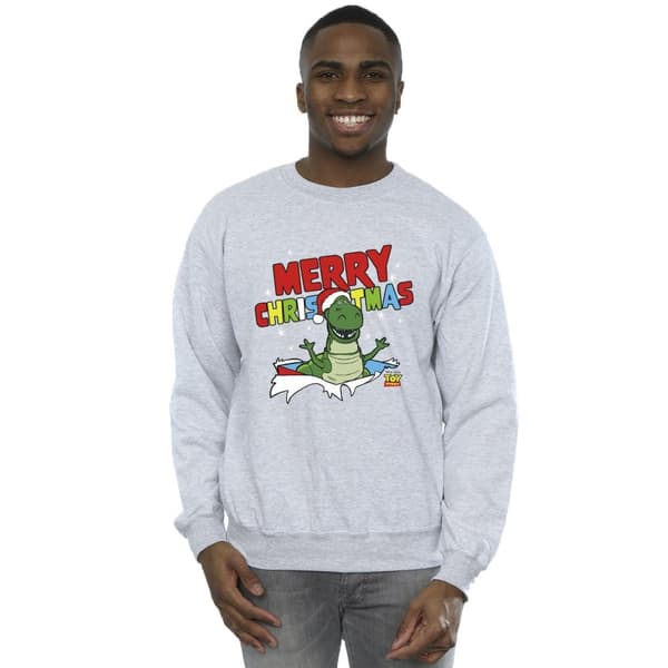 Disney Mens Toy Story Rex Christmas Burst Sweatshirt