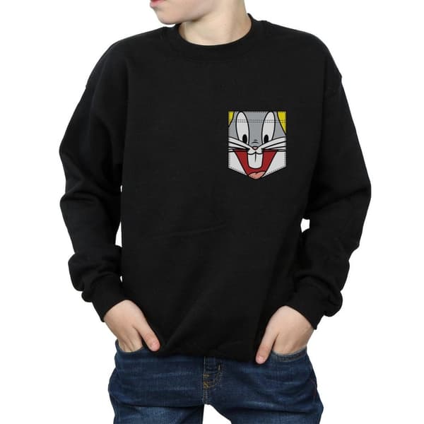 Looney Tunes Pojkar Bugs Bunny Face Faux Pocket Sweatshirt