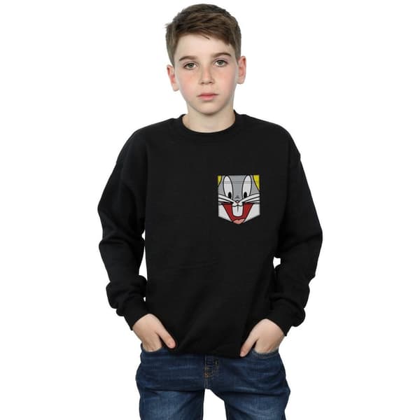 Looney Tunes Pojkar Bugs Bunny Face Faux Pocket Sweatshirt