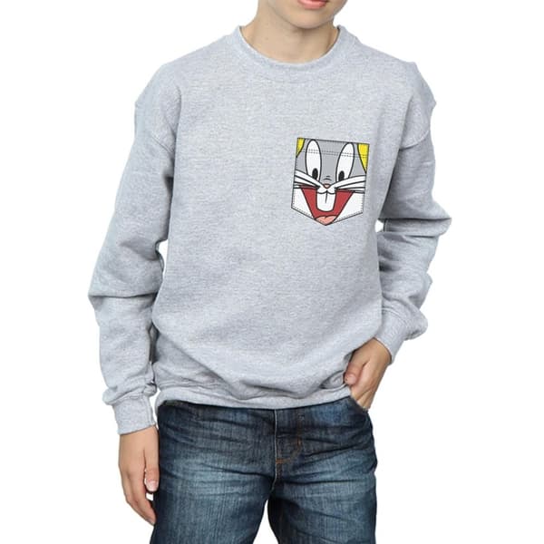 Looney Tunes Pojkar Bugs Bunny Face Faux Pocket Sweatshirt
