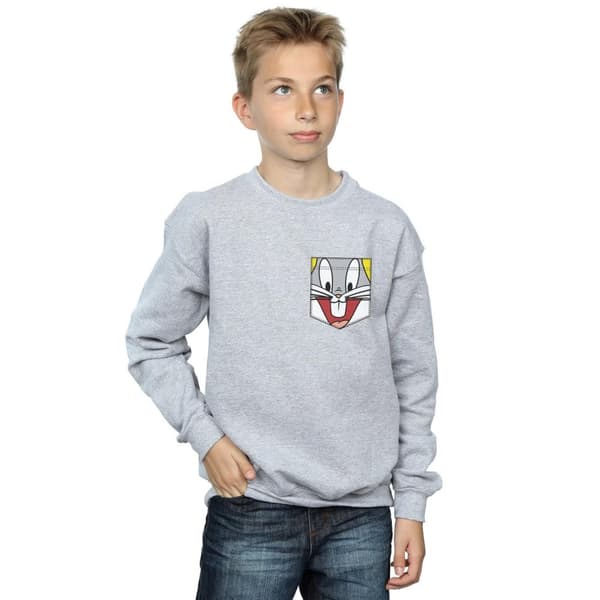 Looney Tunes Pojkar Bugs Bunny Face Faux Pocket Sweatshirt
