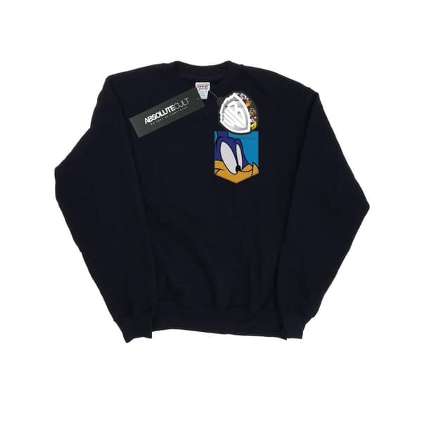 Looney Tunes Dam/Tjej Road Runner Face Sweatshirt med fuskficka