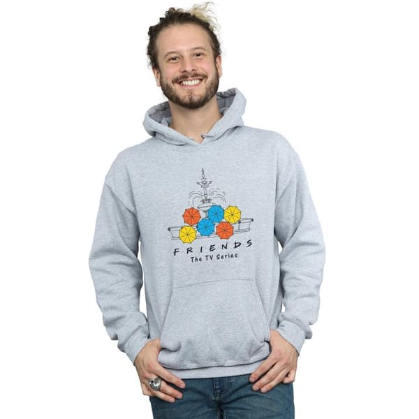 Friends Mens Fountain And Umbrellas Hoodie