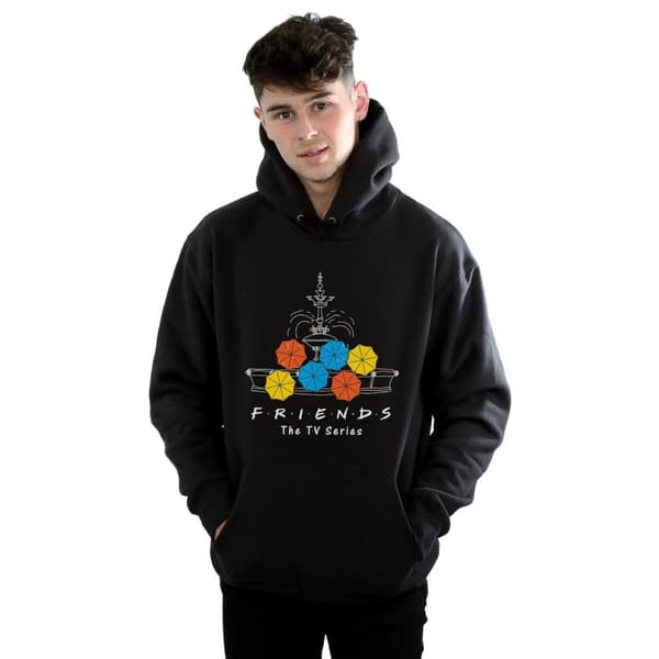 Friends Mens Fountain And Umbrellas Hoodie