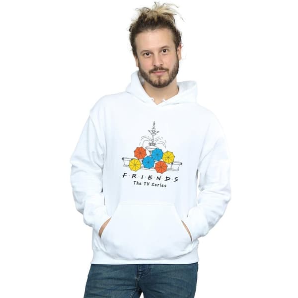 Friends Mens Fountain And Umbrellas Hoodie