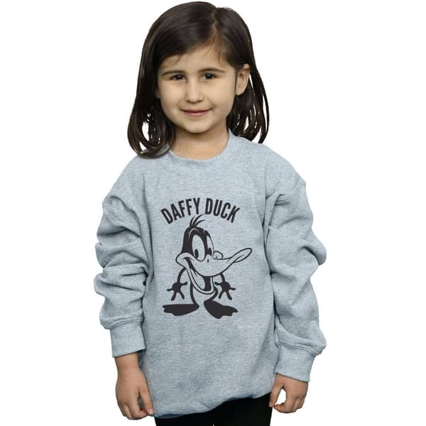 Looney Tunes Daffy Duck - Sweatshirt med stort huvud för flickor
