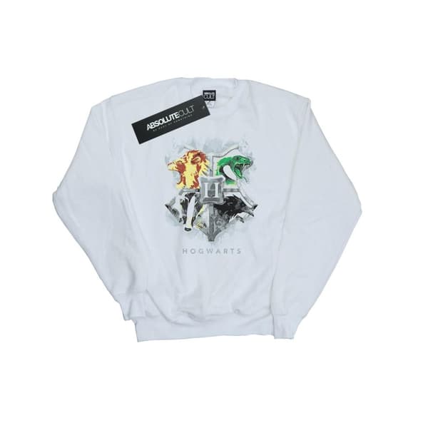 Harry Potter Boys Hogwarts Painted Crest Sweatshirt White 7-8 Years