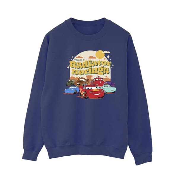 Disney Womens/Ladies Cars Radiator Springs Group Sweatshirt Navy Blue S