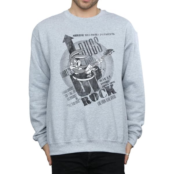 Looney Tunes Mens Bugs Bunny What´s Up Rock Sweatshirt