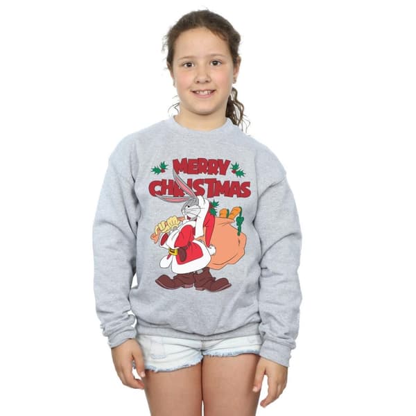 Looney Tunes Girls Santa Bugs Bunny Sweatshirt