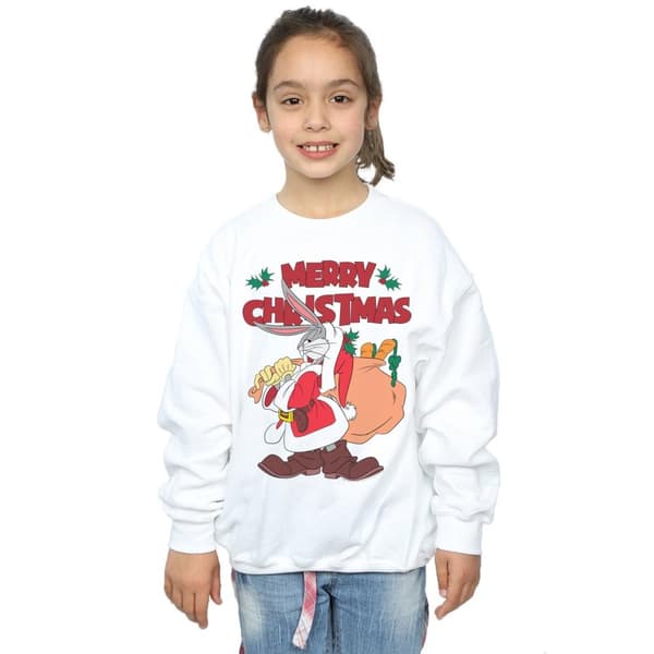 Looney Tunes Girls Santa Bugs Bunny Sweatshirt