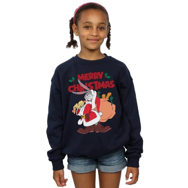Looney Tunes Girls Santa Bugs Bunny Sweatshirt
